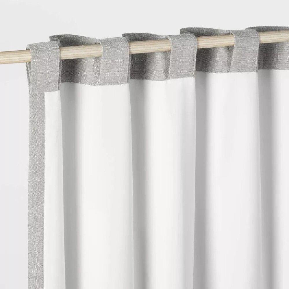 Pillowfort Heather Gray Chambray Cotton Blackout Curtain Panel 42" x 84" NWOT - Picture 3 of 8